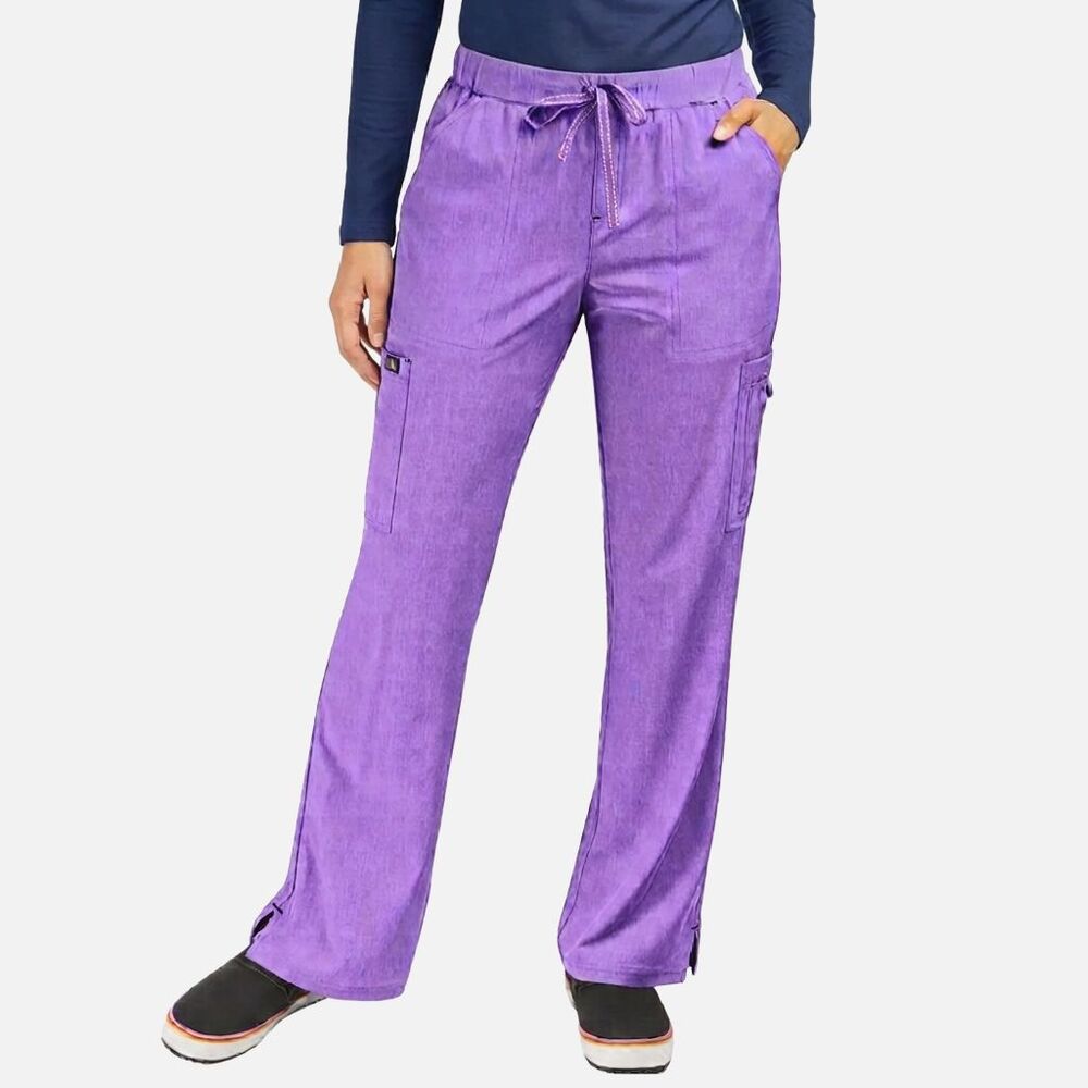 Koi Basics Holly Cargo Scrub Pants Heather Wisteria Purple Size 2x Reg 431-R-135